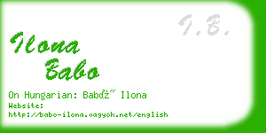 ilona babo business card